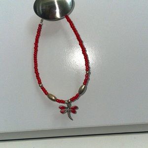 Hand Crafted Jewelry | Red Dragonfly Beaded Bracelet